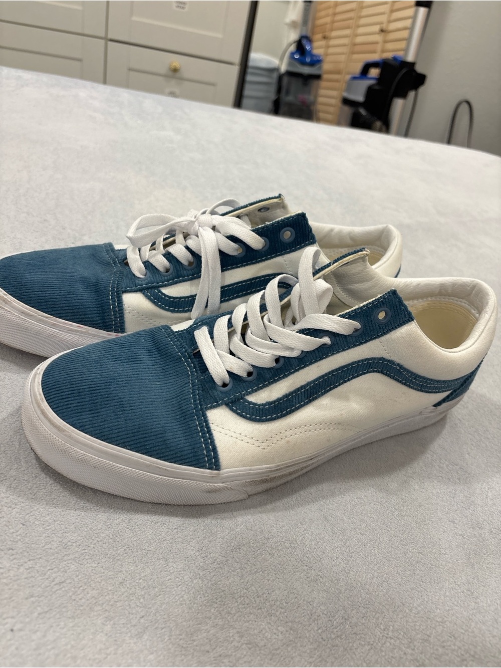 Vans Old Skool Corduroy Blue and White